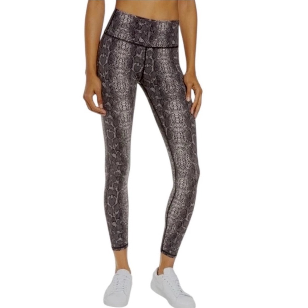 Varley Luna High Rise‎ Leggings Blush Boa Snake Print Grey Black XXS Activewear